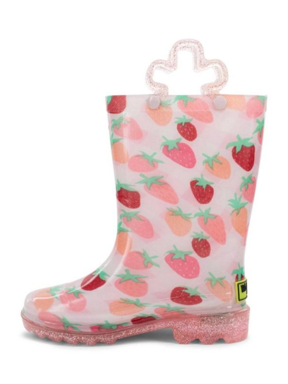 Toddler Strawberry Bliss Glitter Sparkle LIGHT UP Waterproof Boots Travel School
